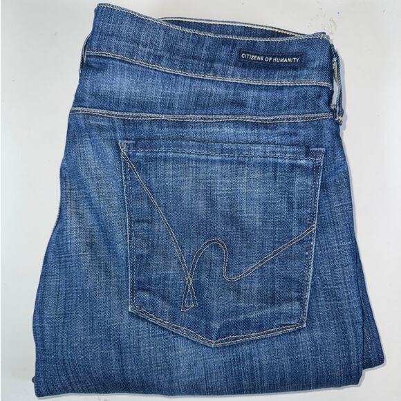 Citizens of Humanity Blue Dark Wash Kelly Stretch Low Rise Bootcut Jeans Sz 30 - Picture 6 of 9